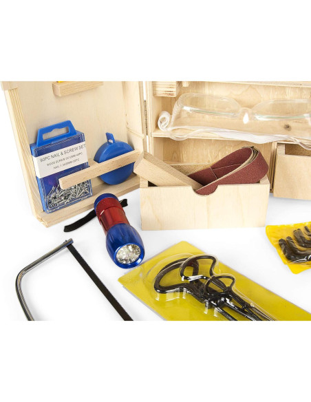 Caja de Herramientas de Madera Leomark - 50 Piezas para Niños
