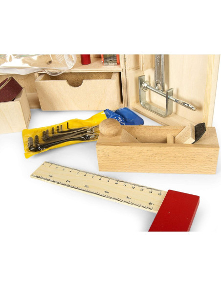 Caja de Herramientas de Madera Leomark - 50 Piezas para Niños