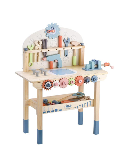 Banco de herramientas de madera Toywoo 60x30x80 cm para niños