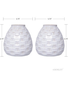 Conjunto de 2 Jarrones de Cerámica Blanca Hosley 14.6 cm 2