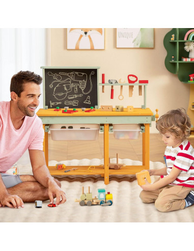 Banco de herramientas Costzon para niños de madera 84.5x37x80.5cm