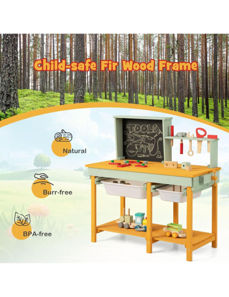 Banco de herramientas Costzon para niños de madera 84.5x37x80.5cm