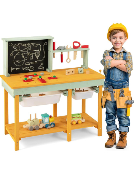 Banco de herramientas Costzon para niños de madera 84.5x37x80.5cm