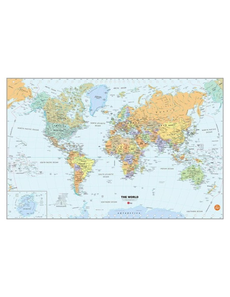 Mapa Mundial de Pizarra Secable WallPops 61x91 cm Azul