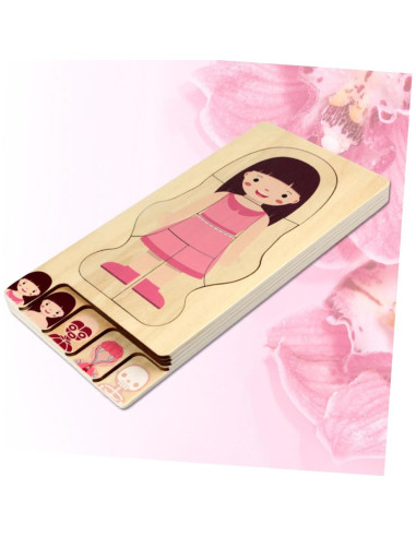 Rompecabezas Educativo de Madera BESPORTBLE Anatomía Humana 30x14 cm