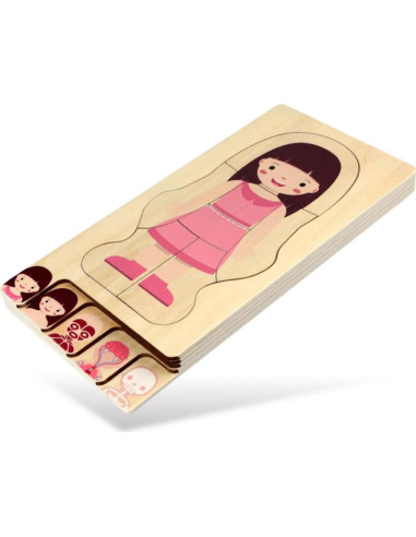 Rompecabezas Educativo de Madera BESPORTBLE Anatomía Humana 30x14 cm
