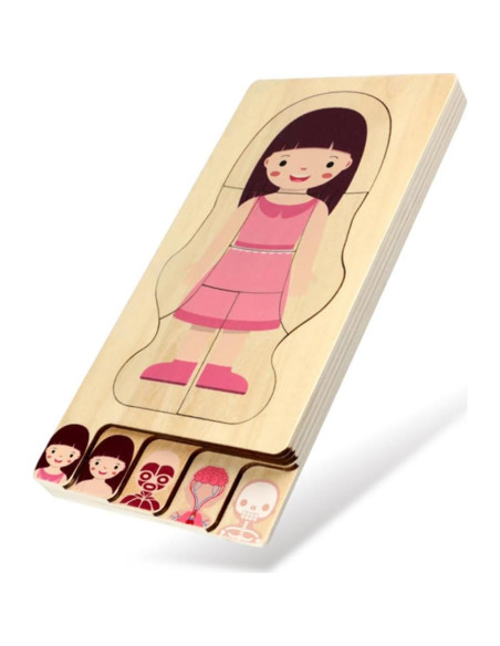 Rompecabezas Educativo de Madera BESPORTBLE Anatomía Humana 30x14 cm