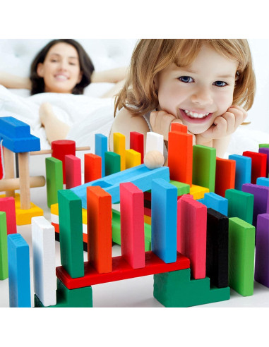 Juego de dominó de madera AQSXO 120 piezas colores variados