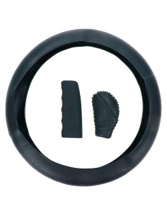 Kit Cubiertas de Silicona Modengzhe para Volante y Cambio Negro