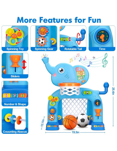 Aro de Baloncesto y Meta de Fútbol Gmaophy para Niños 1-3 Años