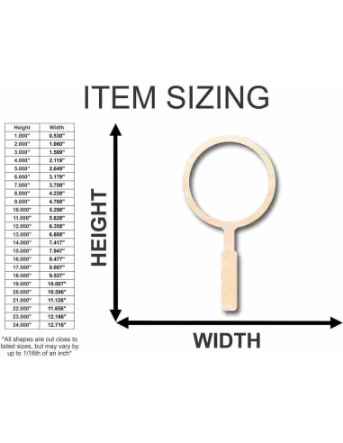 Lupa de Madera Sin Terminar 45.72 cm DIY 2.54 cm Grosor