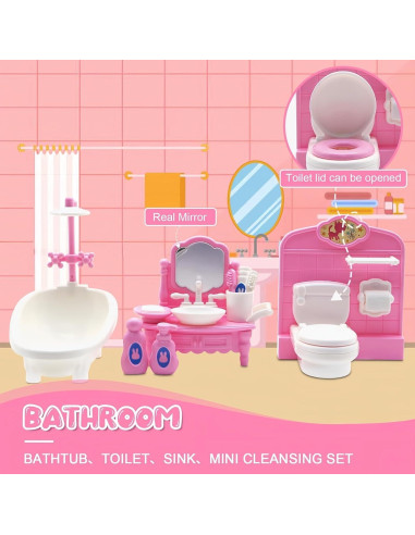 Conjunto de Muebles para Casa de Muñecas SwankyStyle 36 Piezas