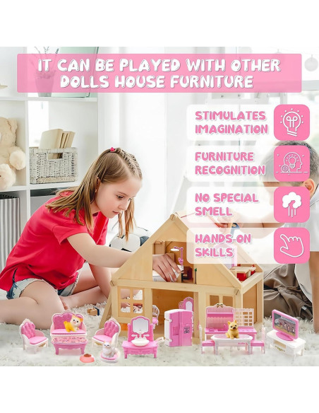 Conjunto de Muebles para Casa de Muñecas SwankyStyle 36 Piezas