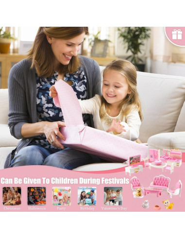 Conjunto de Muebles para Casa de Muñecas SwankyStyle 36 Piezas