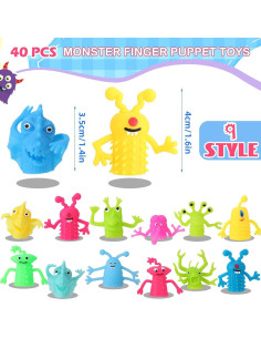 40 Marionetas de Dedo Monstruos HIYZI - Juguetes de Goma para Niños 2