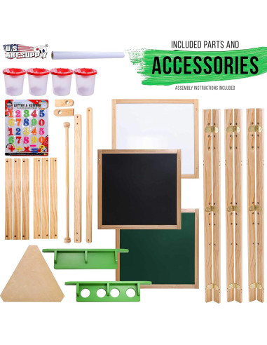 Caballete Infantil de 3 Lados Suministro de Arte 1.17m Pino