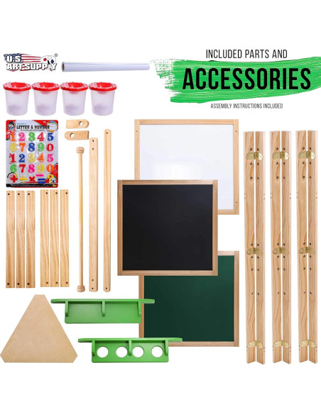 Caballete Infantil de 3 Lados Suministro de Arte 1.17m Pino