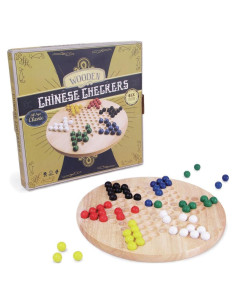 Juego de Damas Chinas de Madera Brybelly 29.21 cm 60 Canicas