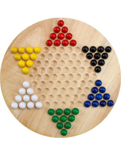 Juego de Damas Chinas de Madera Brybelly 29.21 cm 60 Canicas 2