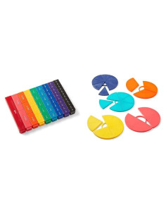 Cubos y Círculos de Fracción Hand2mind - 56 Piezas Montessori