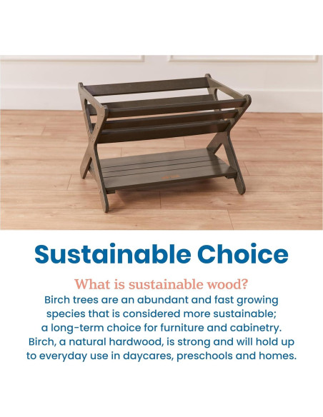 Caddy de Libros ECR4Kids Lavado Gris 62.5x44.5x44.5 cm