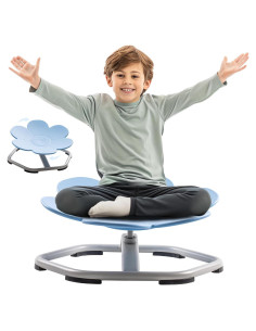 Silla Giratoria Sensorial Robotime para Niños Azul 50x50cm