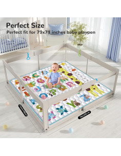 Alfombrilla de Juego Teekdeer 200x180 cm Antideslizante Plegable 2