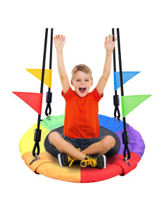 Columpio para Niños Odoland 60.96 cm Multicolor con Cuerdas Ajustables