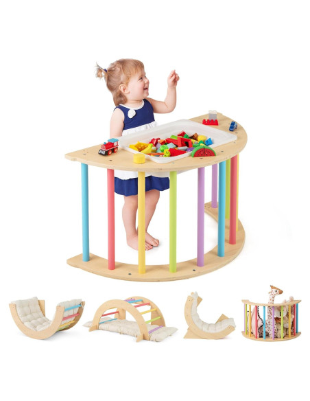 Arco de Escalada 6 en 1 Costzon para Niños - Madera y Cojín