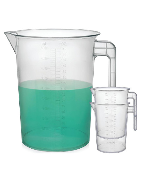 Jarras Medidoras de Plástico Terbold 5L - Paquete de 3