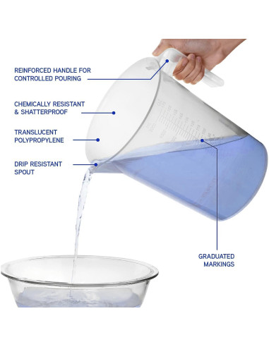 Jarras Medidoras de Plástico Terbold 5L - Paquete de 3