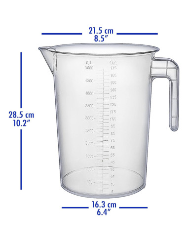 Jarras Medidoras de Plástico Terbold 5L - Paquete de 3