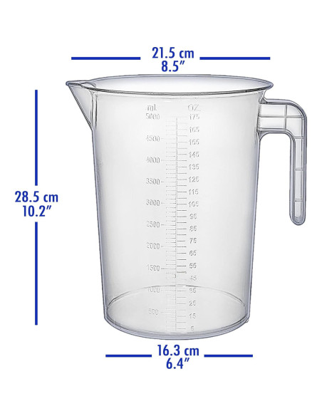 Jarras Medidoras de Plástico Terbold 5L - Paquete de 3