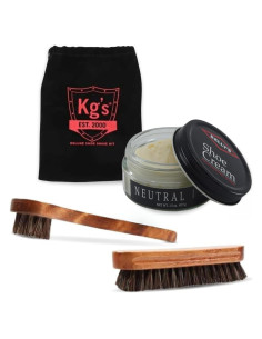 Kit de Brillo de Zapatos Kg con Cepillo y Pulimento Neutro