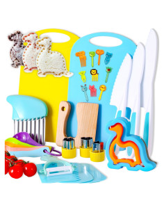 Juego de cocina para niños 30 piezas Carolart - Cuchillos seguros