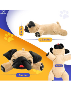 Juguete de Peluche Pug Perro Perro 27.9x15.2 cm con Squeaker 2