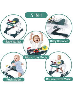 Andador para Bebés Kinder King 5 en 1 Ajustable con Música 2