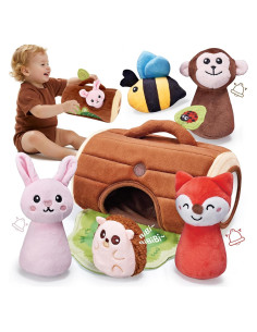 Juguete Sensorial para Bebés Cutezone - Tronco con Animales 6-12 Meses
