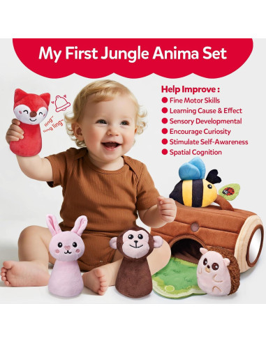 Juguete Sensorial para Bebés Cutezone - Tronco con Animales 6-12 Meses