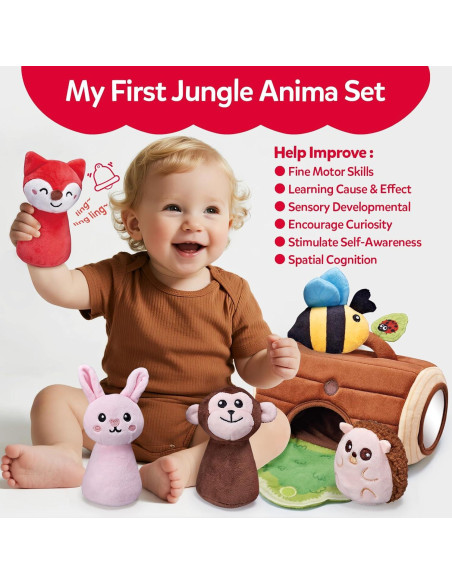 Juguete Sensorial para Bebés Cutezone - Tronco con Animales 6-12 Meses