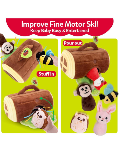 Juguete Sensorial para Bebés Cutezone - Tronco con Animales 6-12 Meses