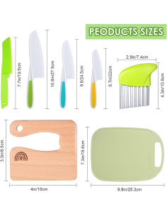 Juego de cuchillos para niños CHENGU 7 piezas con tabla 2