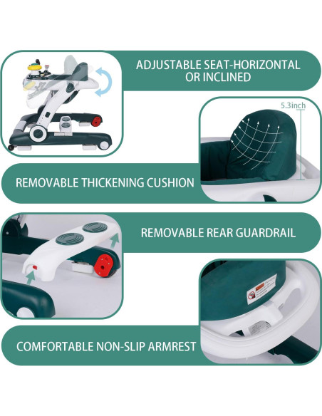 Andador para Bebés Kinder King 5 en 1 Ajustable con Música