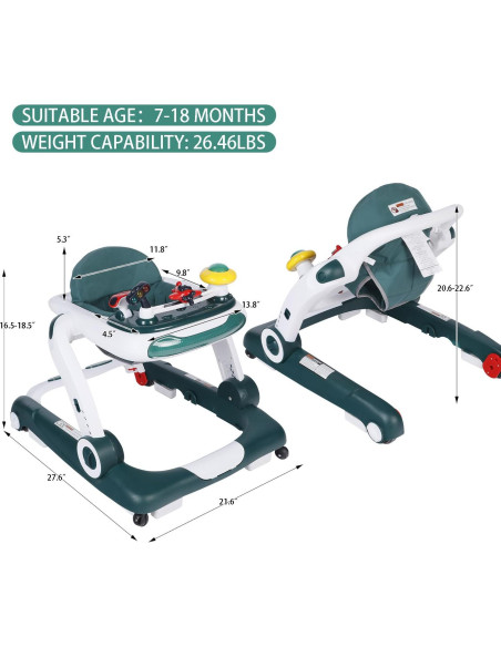 Andador para Bebés Kinder King 5 en 1 Ajustable con Música