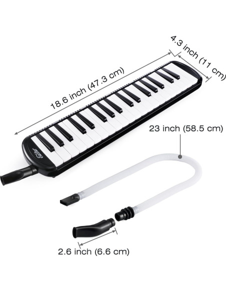 Melódico Eastar 37 Teclas con Boquilla y Bolsa de Transporte