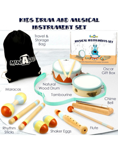 Conjunto Musical Montessori MiniArtis - Batería y Percusión 1-3 Años