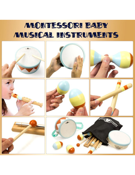 Conjunto Musical Montessori MiniArtis - Batería y Percusión 1-3 Años
