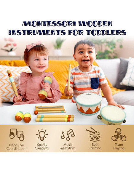 Conjunto Musical Montessori MiniArtis - Batería y Percusión 1-3 Años