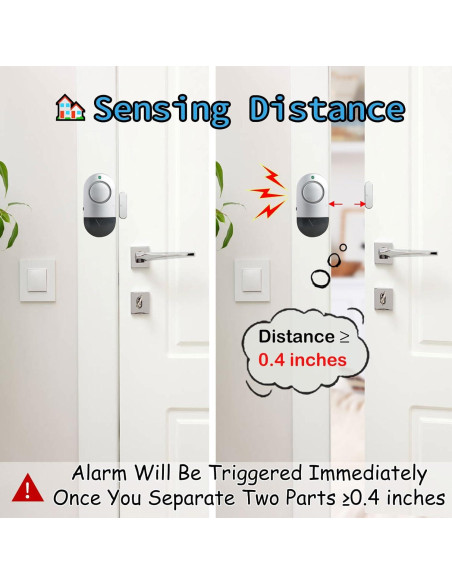 Alarmas de Puerta y Ventana Zabree 120 dB 4 Piezas