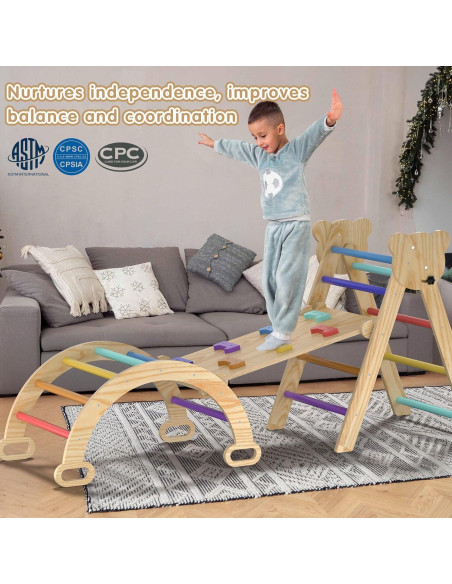 Juego de Triángulo Pikler 7 en 1 CMFYDAILY - Escalada y Juguetes